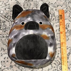 12” Squishmallow Dog with Black and Brown Pattern
